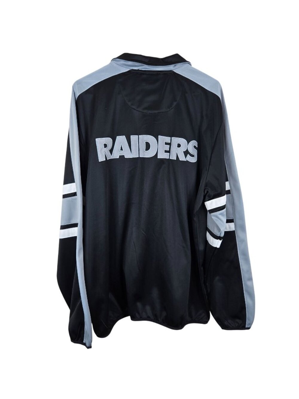 NFL Raiders Black Gray Full-Zip Track Jacket Mens Size XL